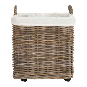 Safavieh Amari Rattan Square Set Of 2 Baskets With Wheels , HAC6000