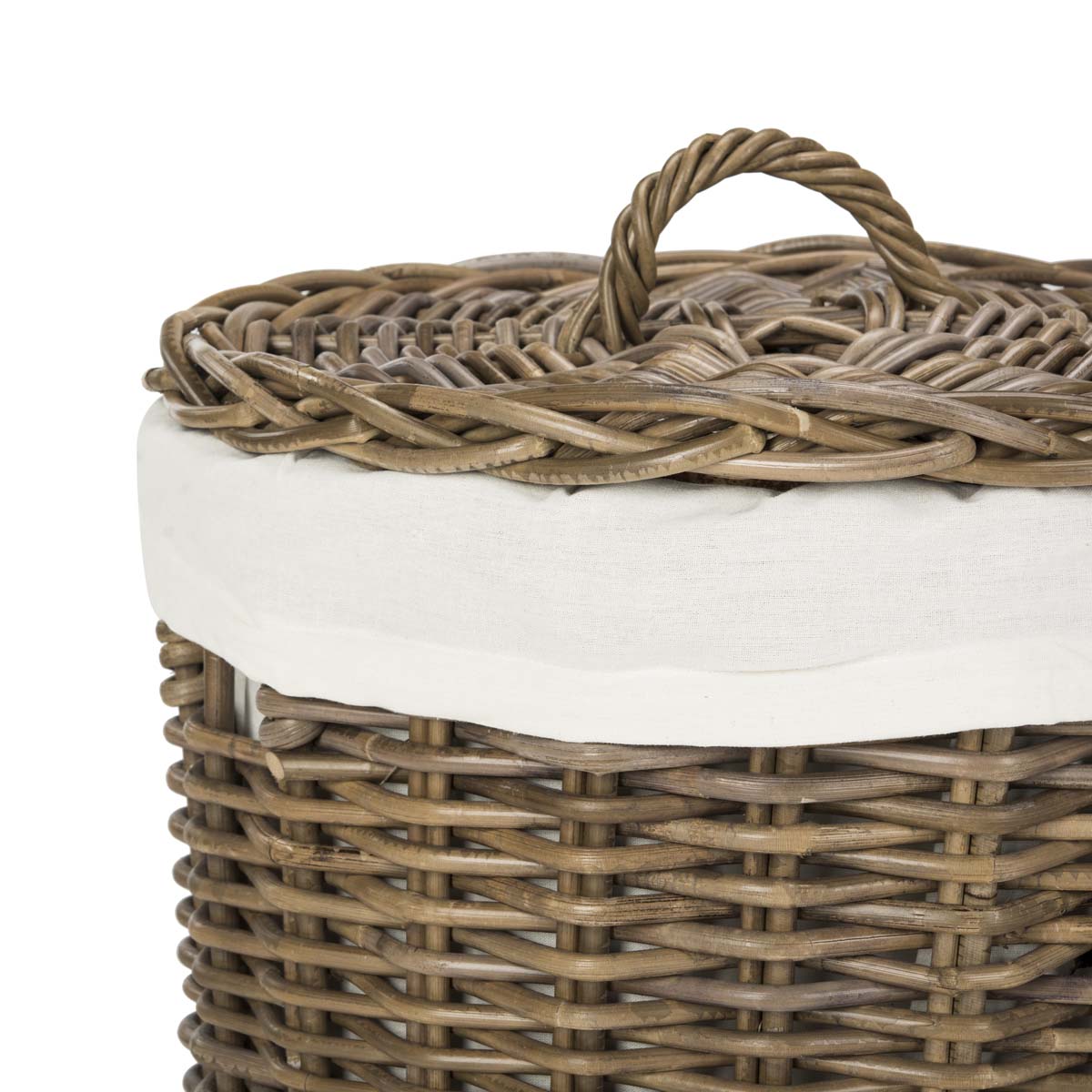 Safavieh Millen Rattan Round Set Of 2 Laundry Baskets , HAC6001 - Natural