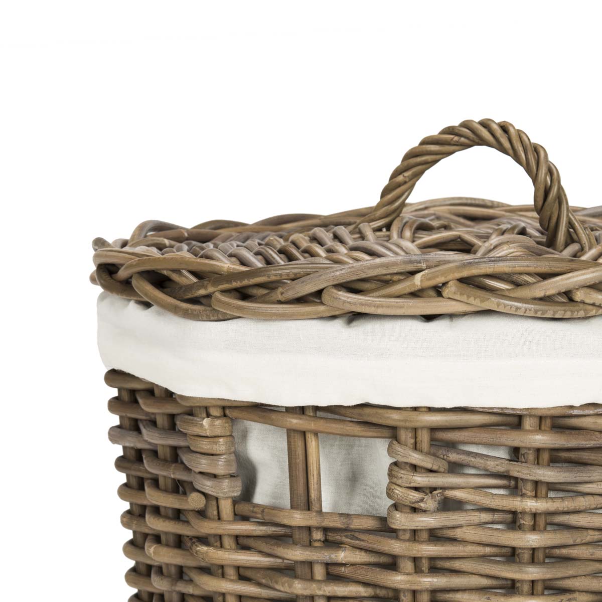 Safavieh Millen Rattan Round Set Of 2 Laundry Baskets , HAC6001 - Natural