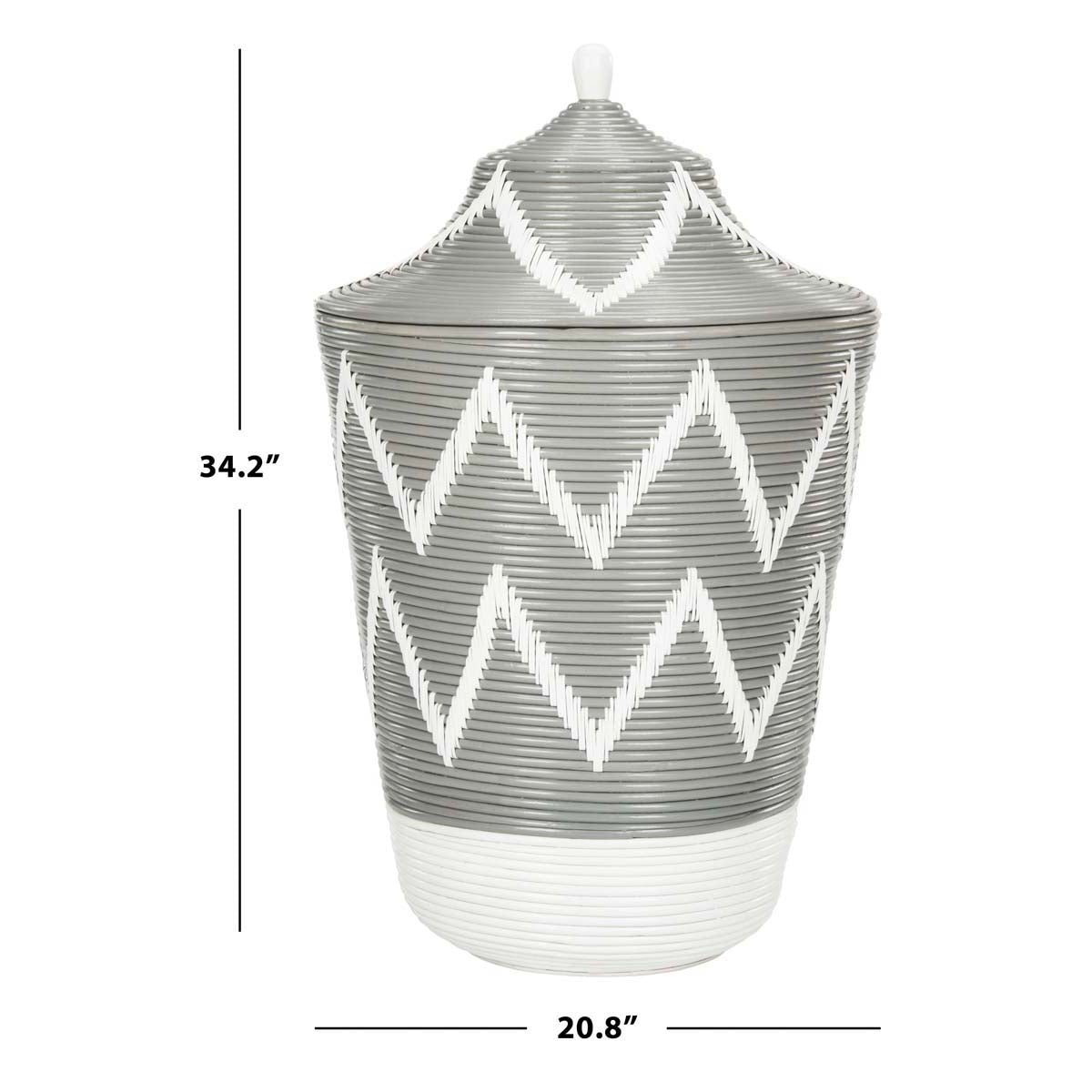 Safavieh Reina Rattan Jar Basket , HAC6004 - Grey / White