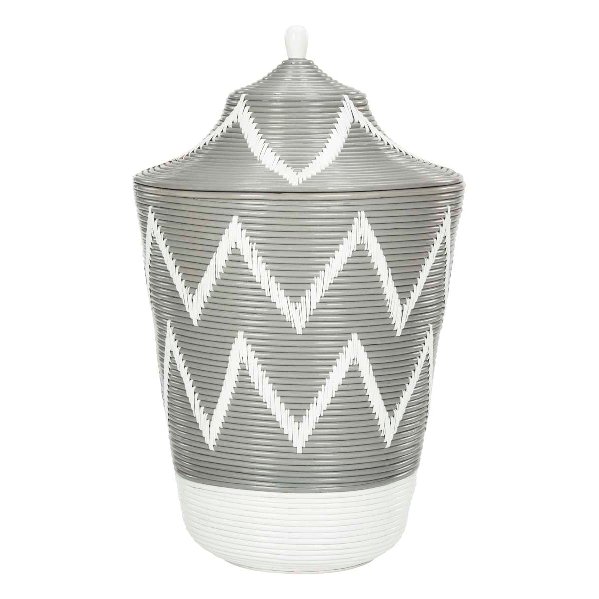 Safavieh Reina Rattan Jar Basket , HAC6004 - Grey / White