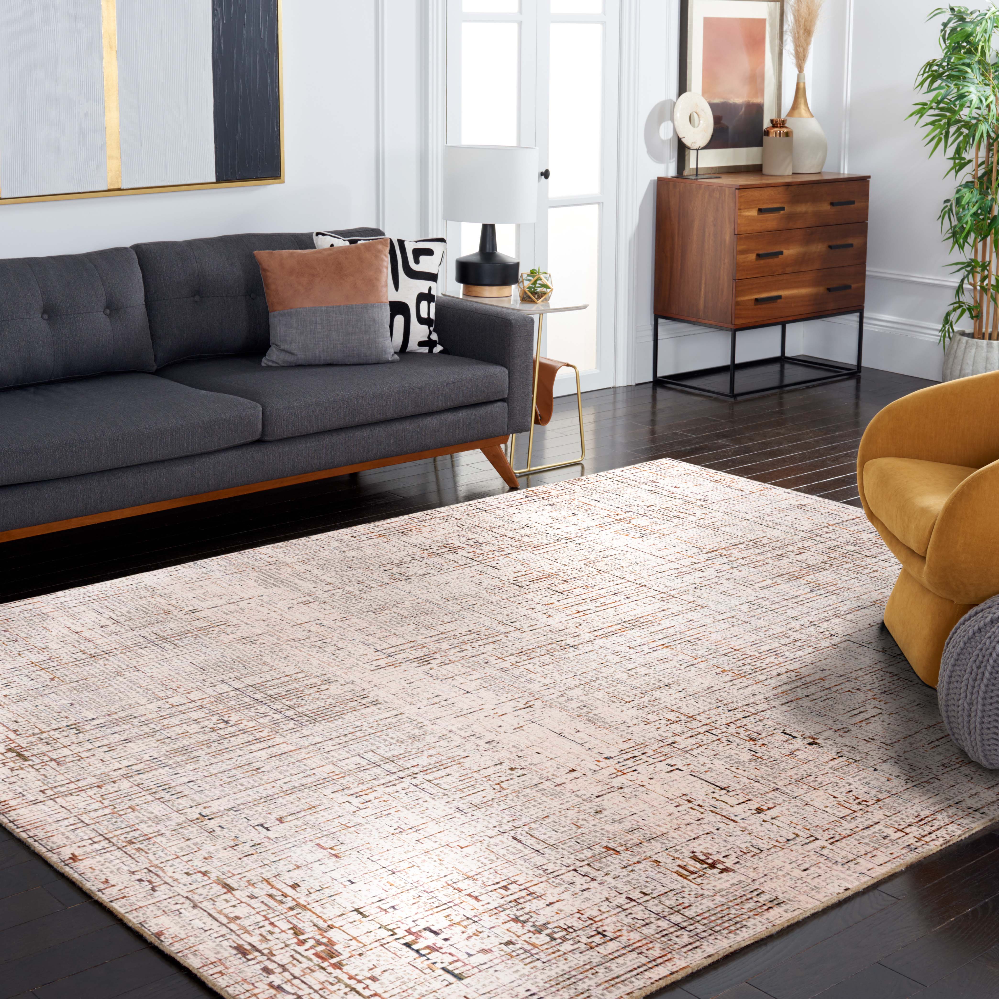 Safavieh Harlow 101 Rug, HAR101 - Ivory Grey / Rust
