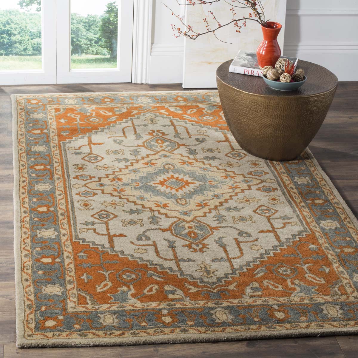 Safavieh Heritage 06A Rug, HG406A - Light Blue / Rust