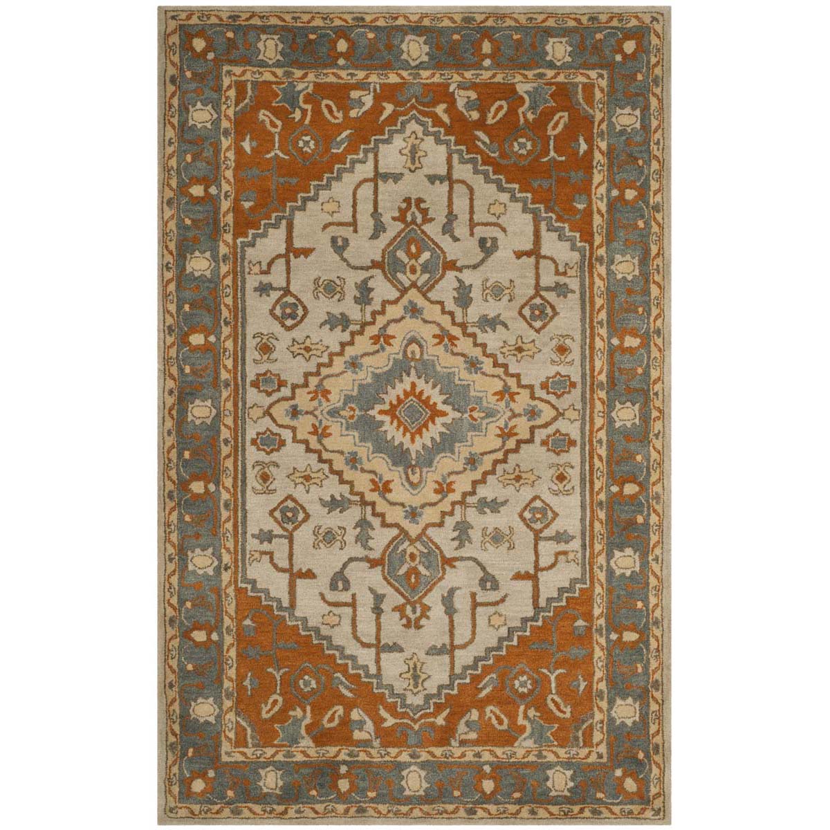 Safavieh Heritage 06A Rug, HG406A - Light Blue / Rust