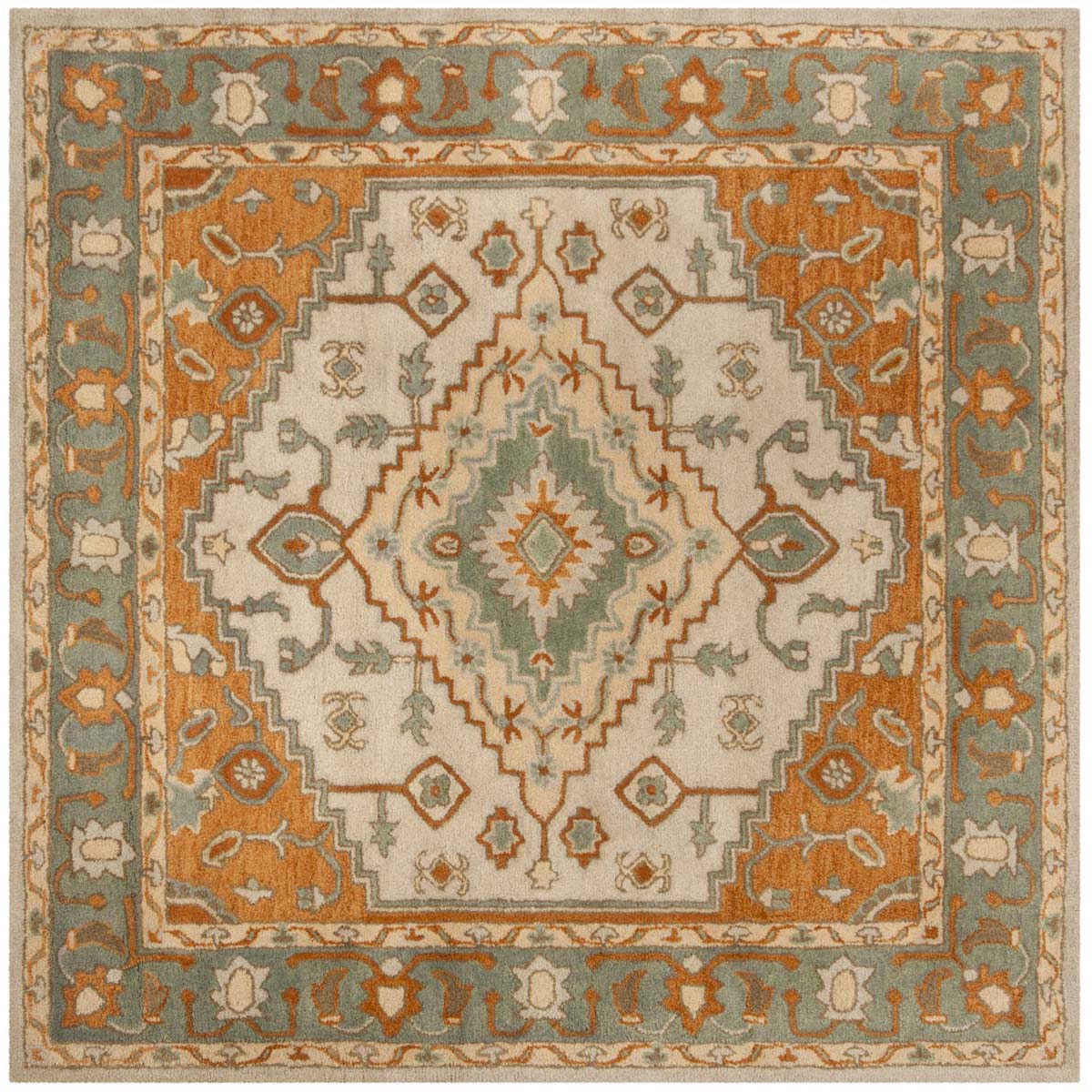 Safavieh Heritage 06A Rug, HG406A - Light Blue / Rust