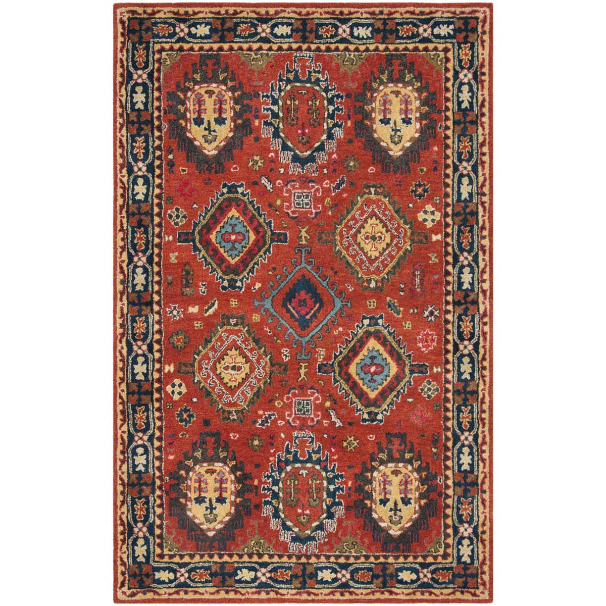 Safavieh Heritage 27P Rug, HG427P - Rust / Navy
