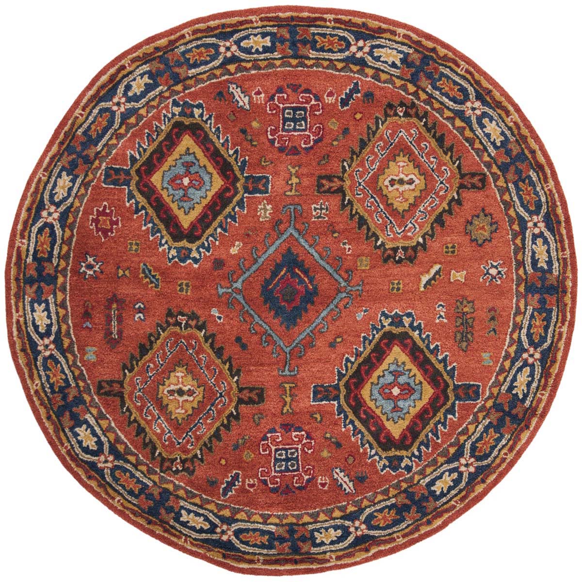 Safavieh Heritage 27P Rug, HG427P - Rust / Navy