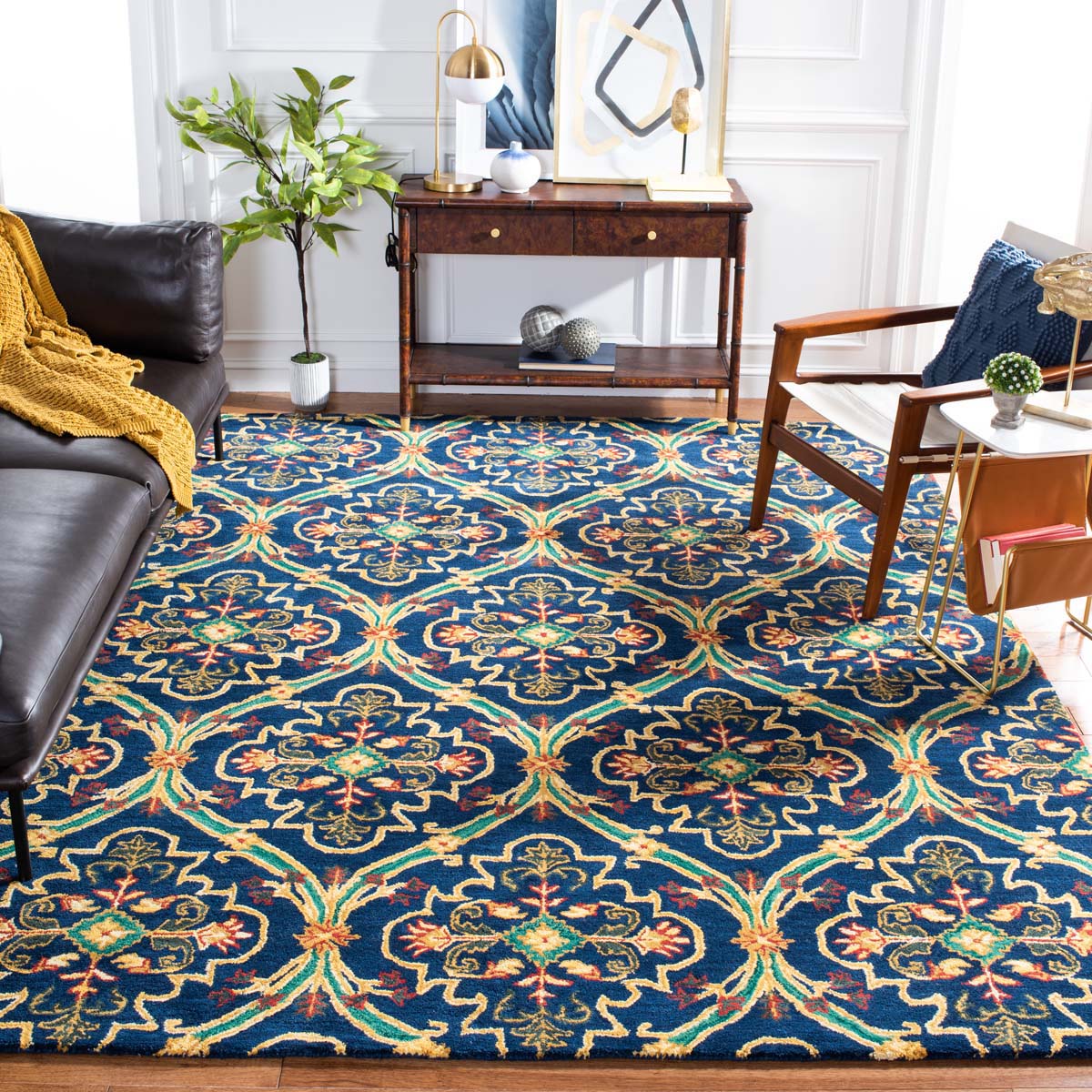 Safavieh Heritage 75 Rug, HG475 - Navy / Yellow