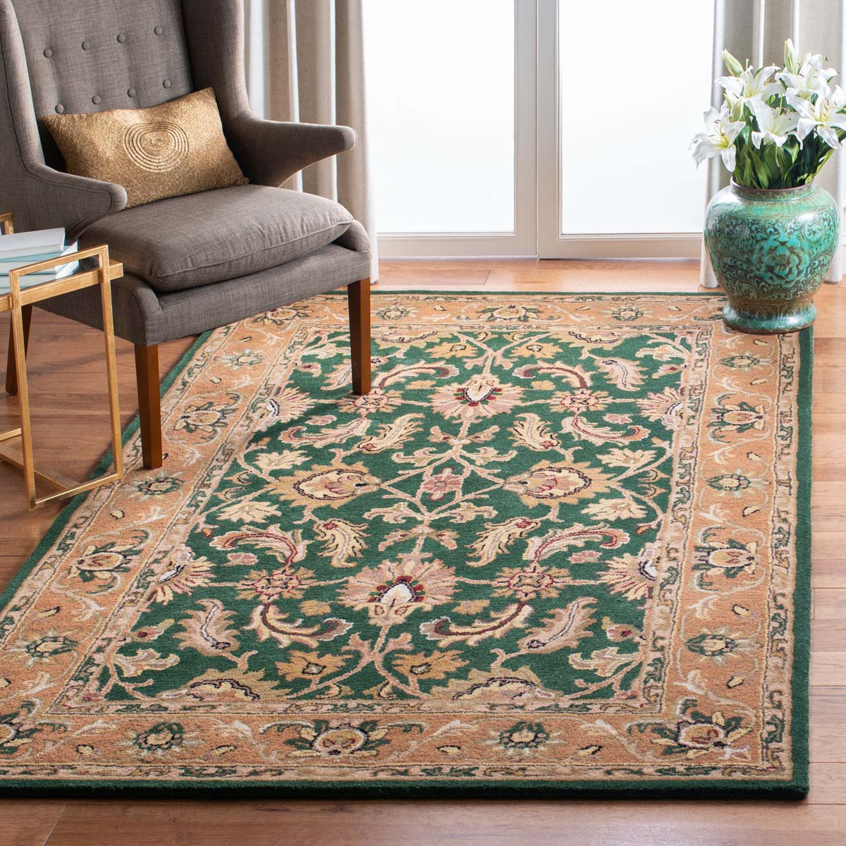 Safavieh Heritage 28 Rug, HG628 - Dark Green / Gold