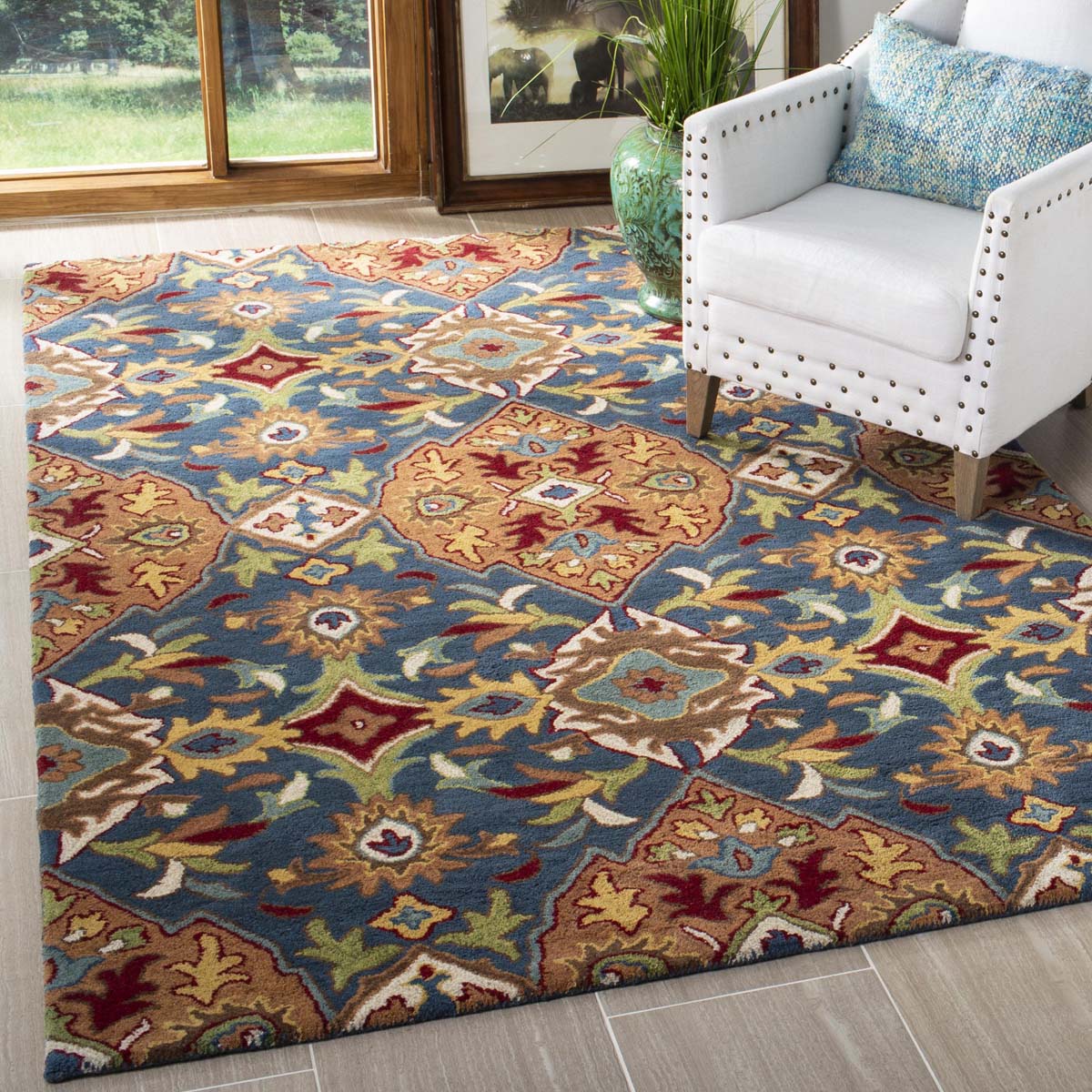 Safavieh Heritage 53A Rug, HG653A - Camel / Blue