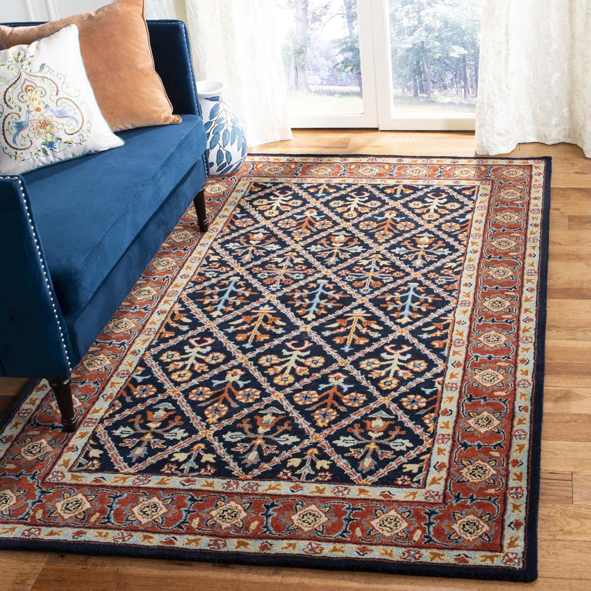 Safavieh Heritage 38N Rug, HG738N - Navy / Red