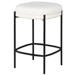 Nuevo Inna Backless Counter Stool - Buttermilk Boucle
