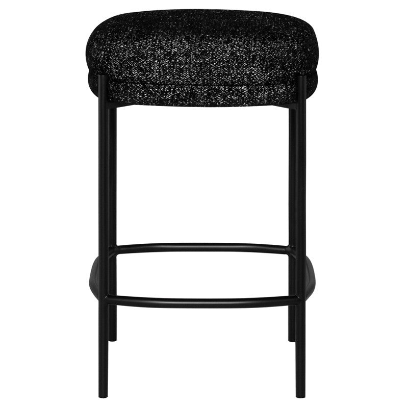 Nuevo Inna Backless Counter Stool - Salt And Pepper Boucle