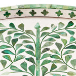Grn/Wht Inlaid Decorative Round Serving Tray