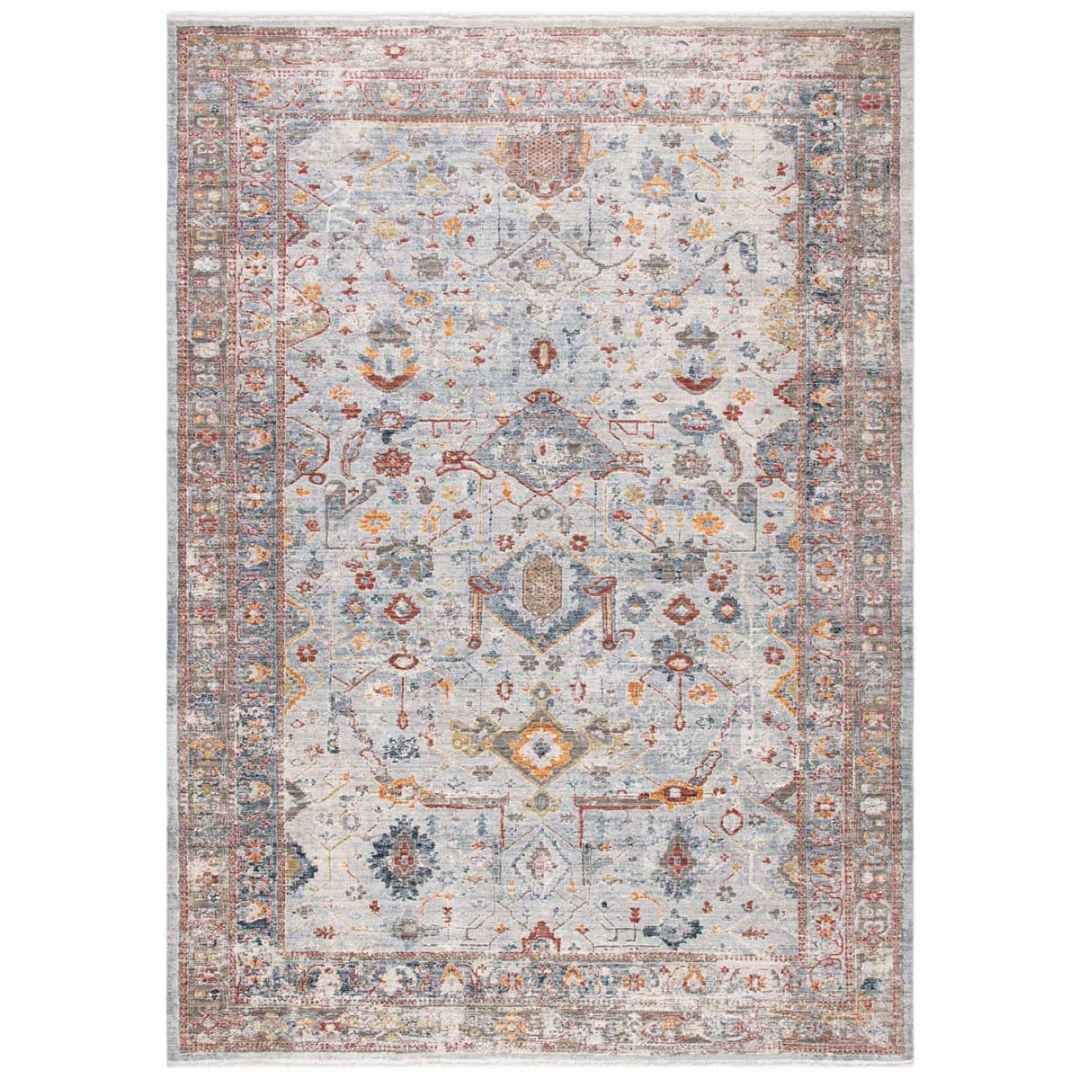 Safavieh History 509 Rug, HIS509 - Light Grey / Rust