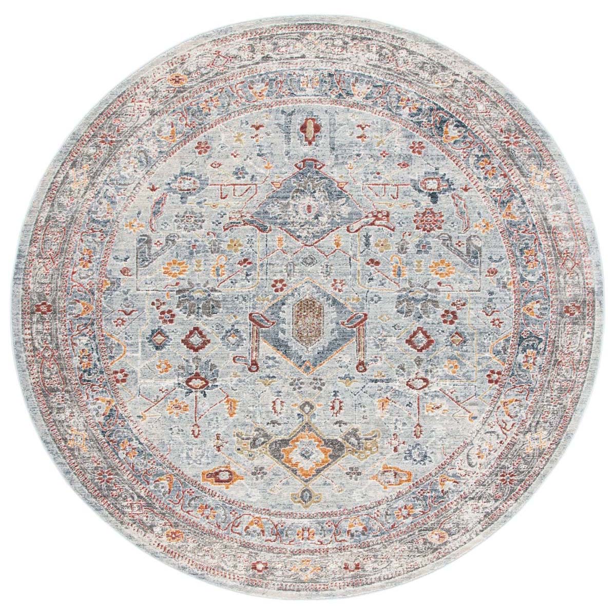 Safavieh History 509 Rug, HIS509 - Light Grey / Rust