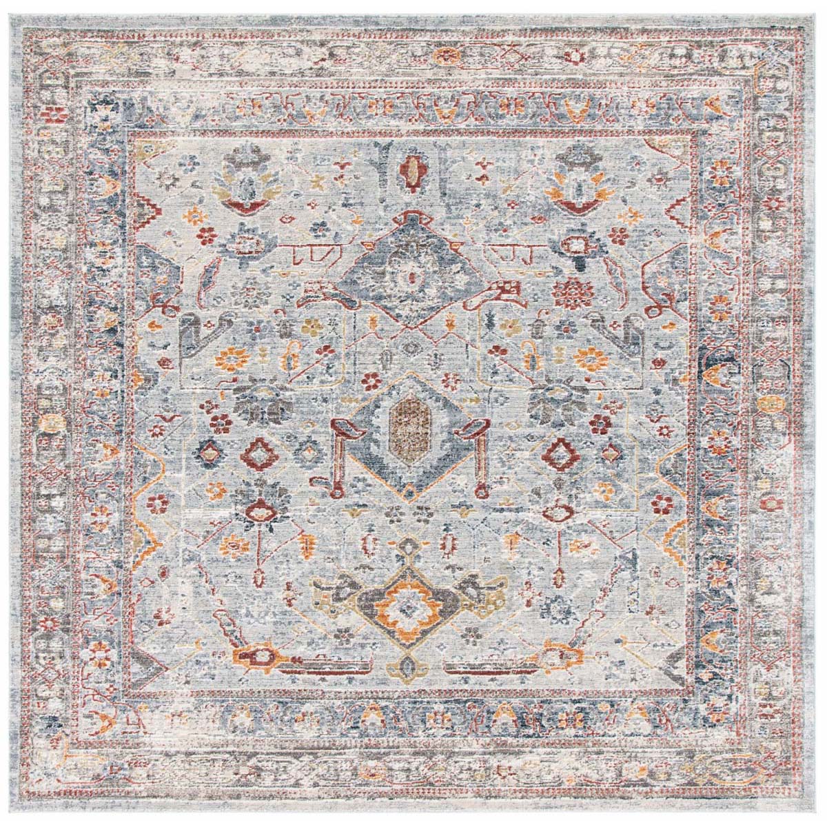 Safavieh History 509 Rug, HIS509 - Light Grey / Rust