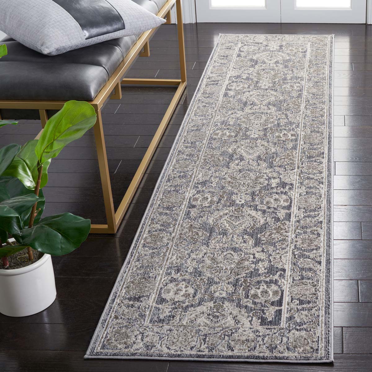 Safavieh History 521 Rug, HIS521 - Dark Grey / Ivory