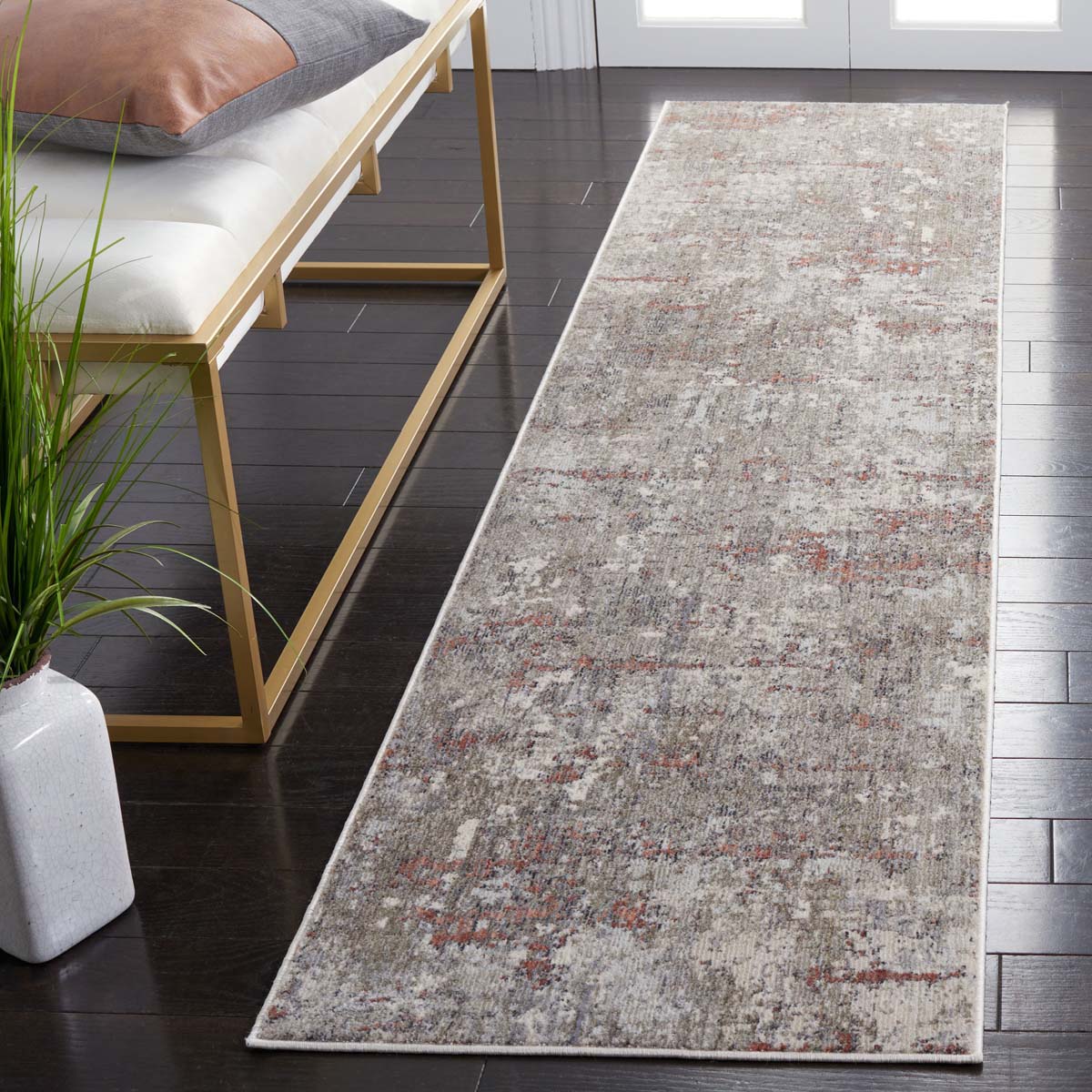 Safavieh History 522 Rug, HIS522 - Light Grey / Terracotta