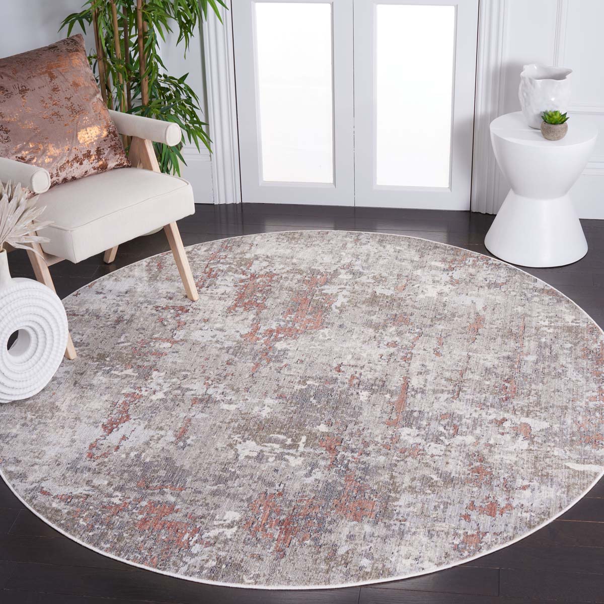Safavieh History 522 Rug, HIS522 - Light Grey / Terracotta