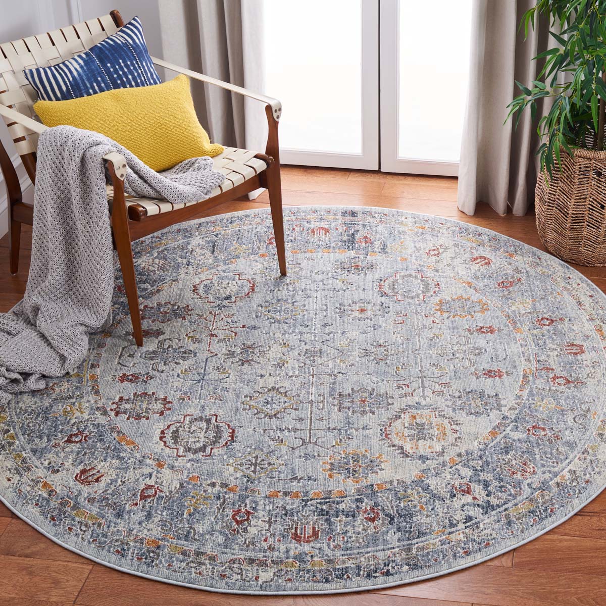 Safavieh History 580 Rug, HIS580 - Light Grey / Navy