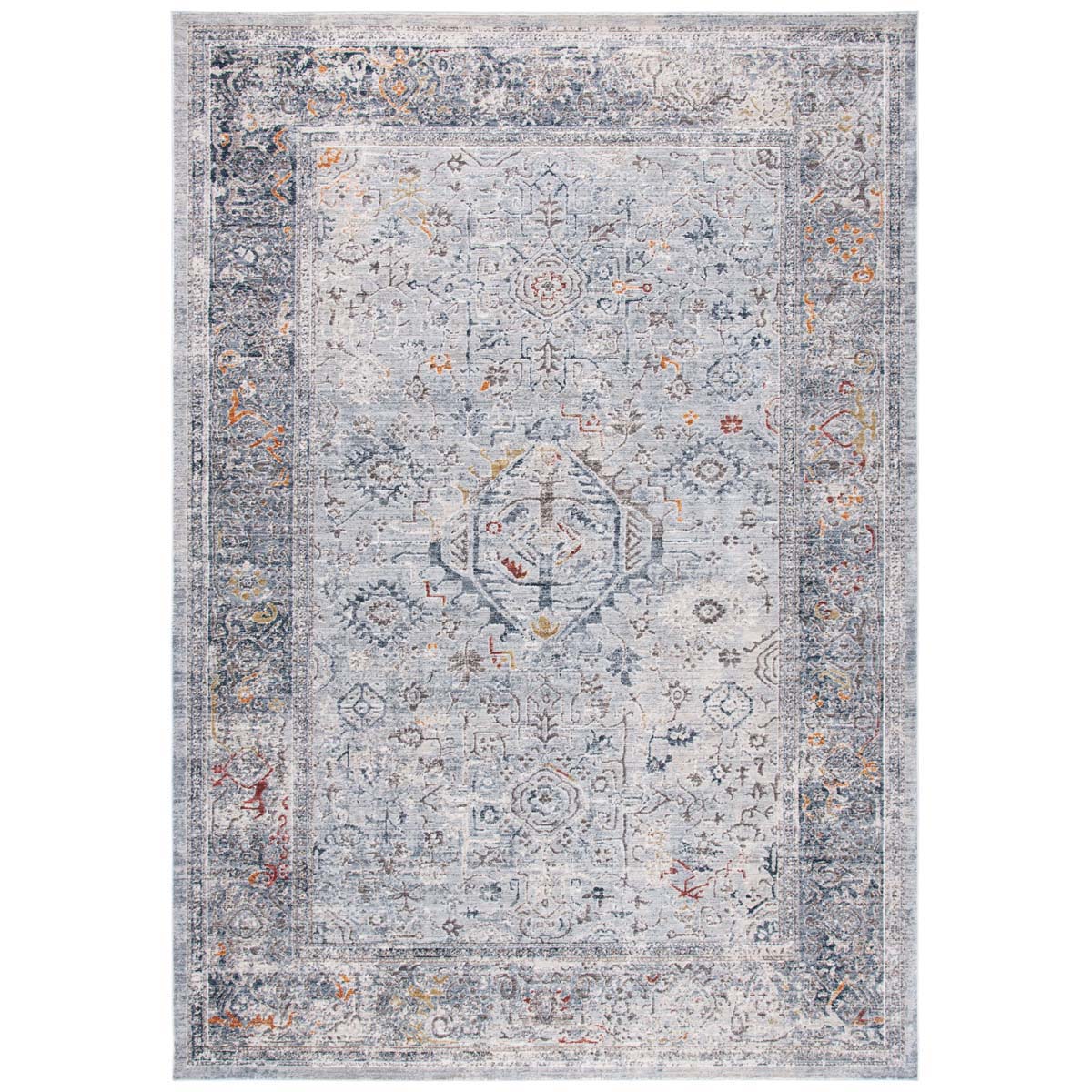Safavieh History 584 Rug, HIS584 - Light Grey / Navy