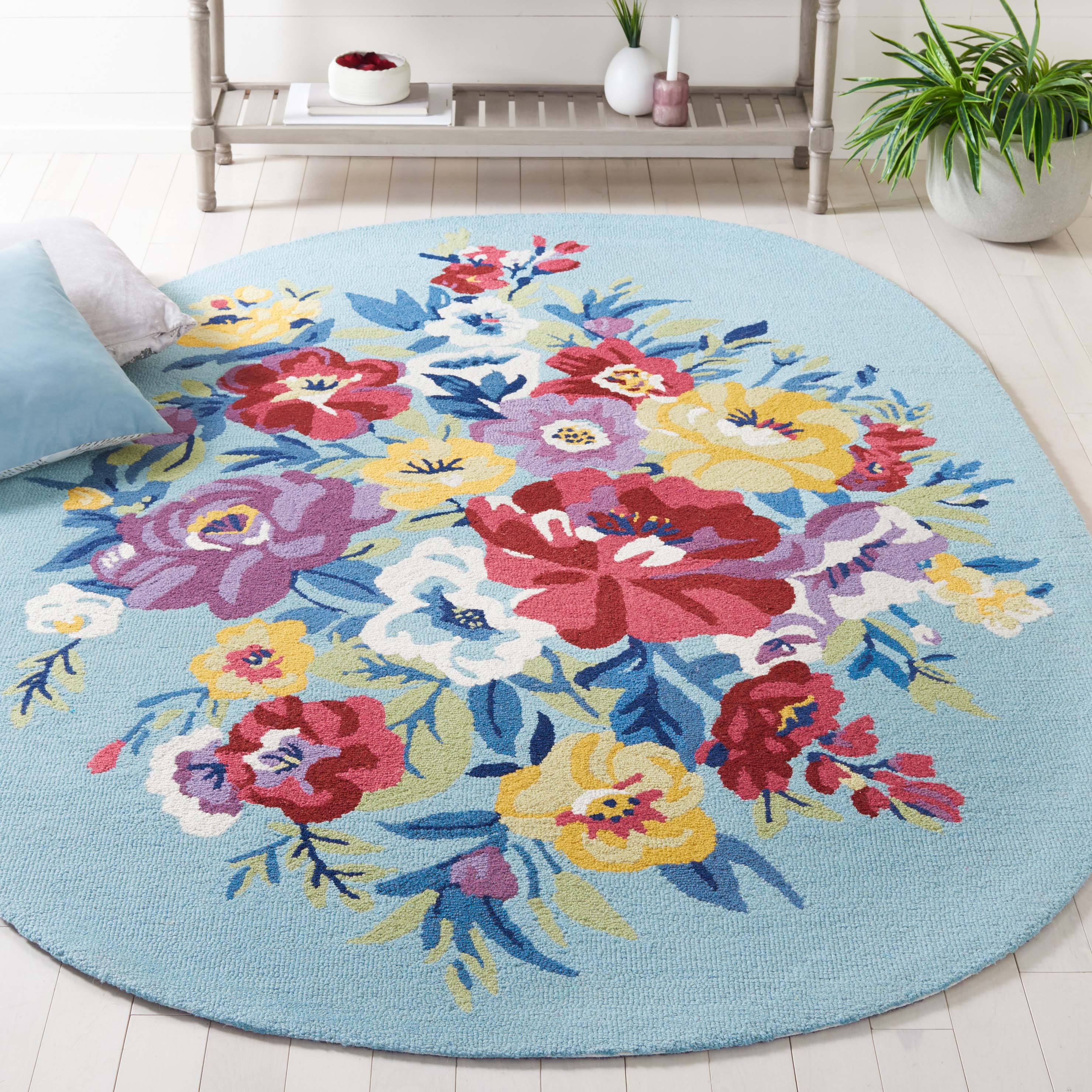 Safavieh Chelsea 219 Rug, HK219 - Blue / Rose