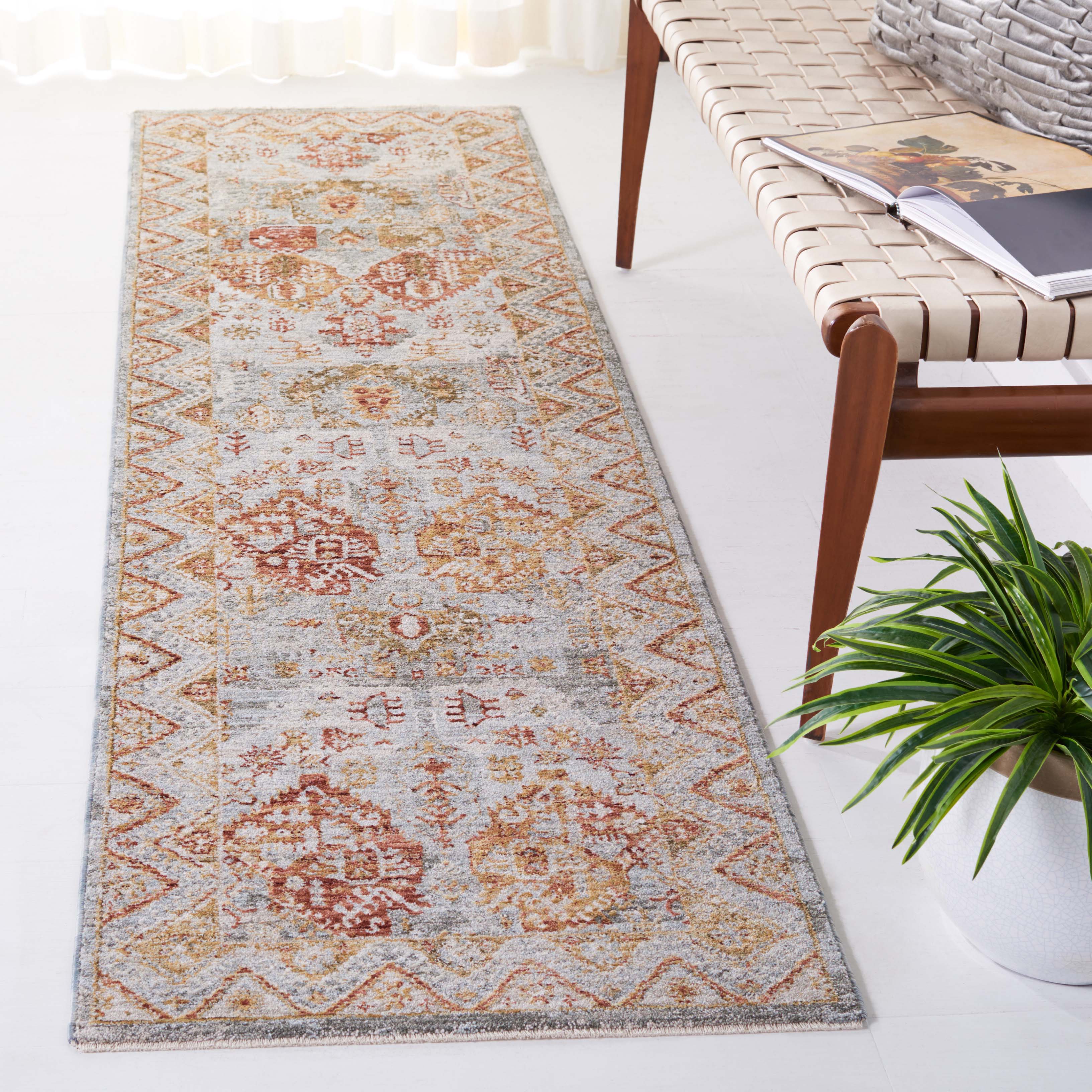 Safavieh Hamilton 104 Rug, HLT104 - Blue / Gold Rust