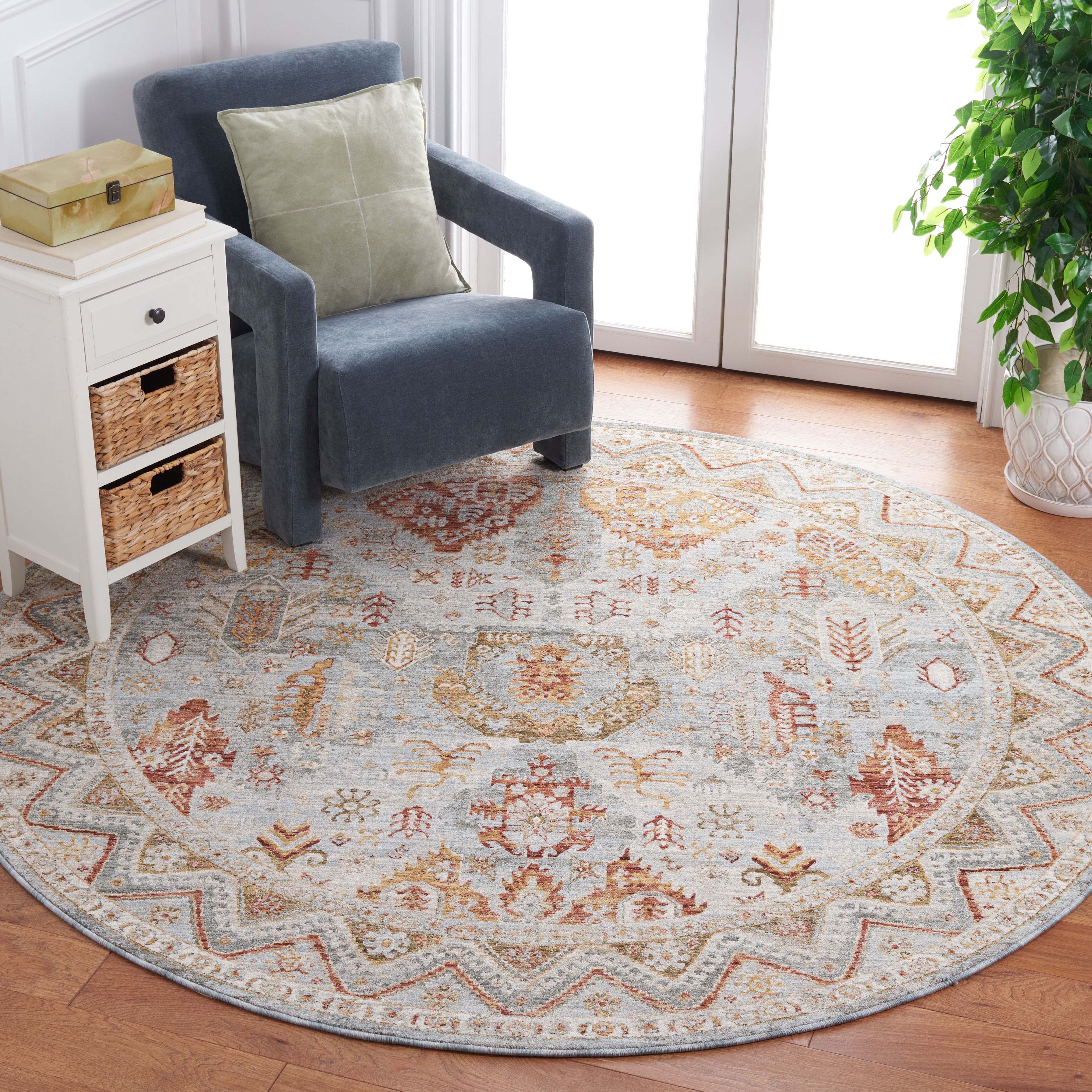 Safavieh Hamilton 104 Rug, HLT104 - Blue / Gold Rust