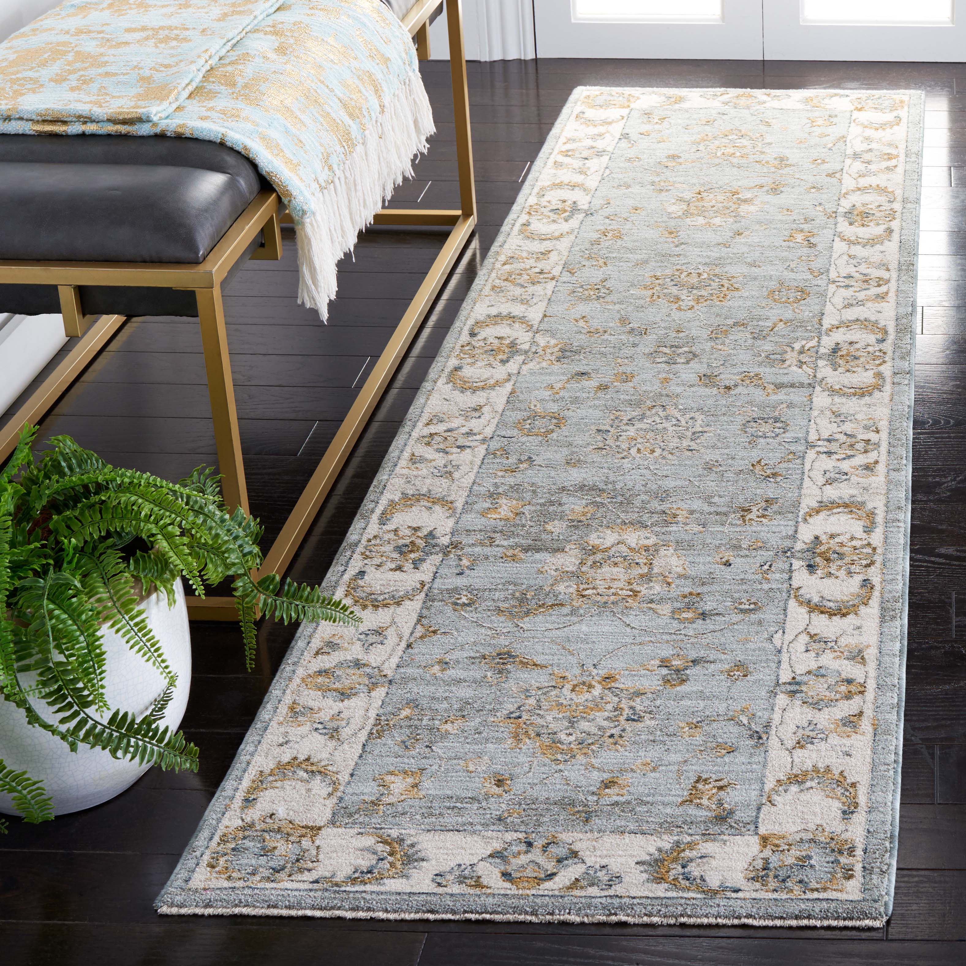 Safavieh Hamilton 106 Rug, HLT106 - Blue / Gold