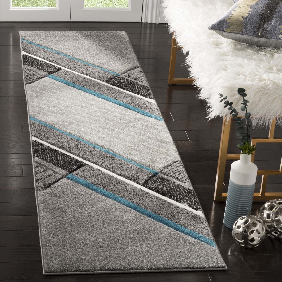 Safavieh Hollywood 711 Rug, HLW711 - Grey / Teal