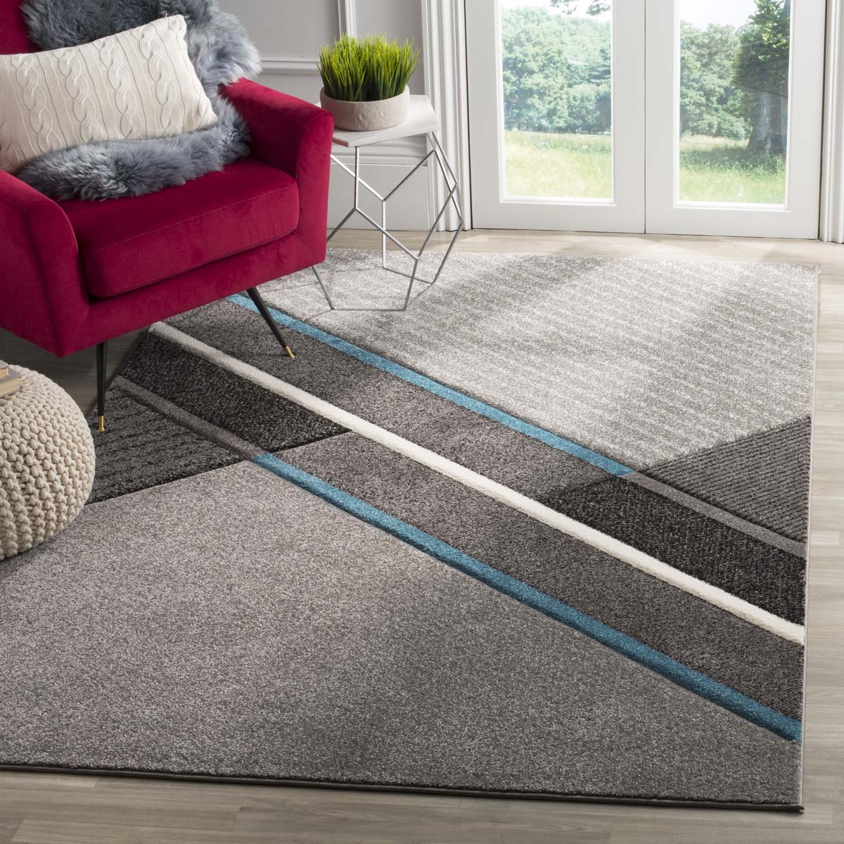 Safavieh Hollywood 711 Rug, HLW711 - Grey / Teal