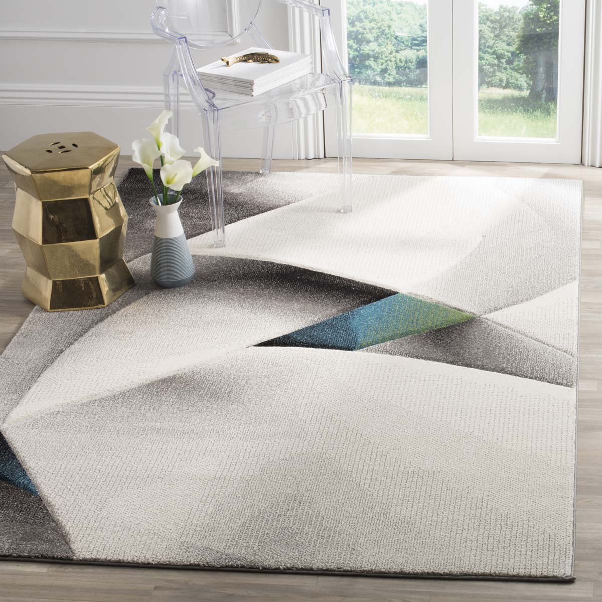 Safavieh Hollywood 713 Rug, HLW713 - Grey / Teal