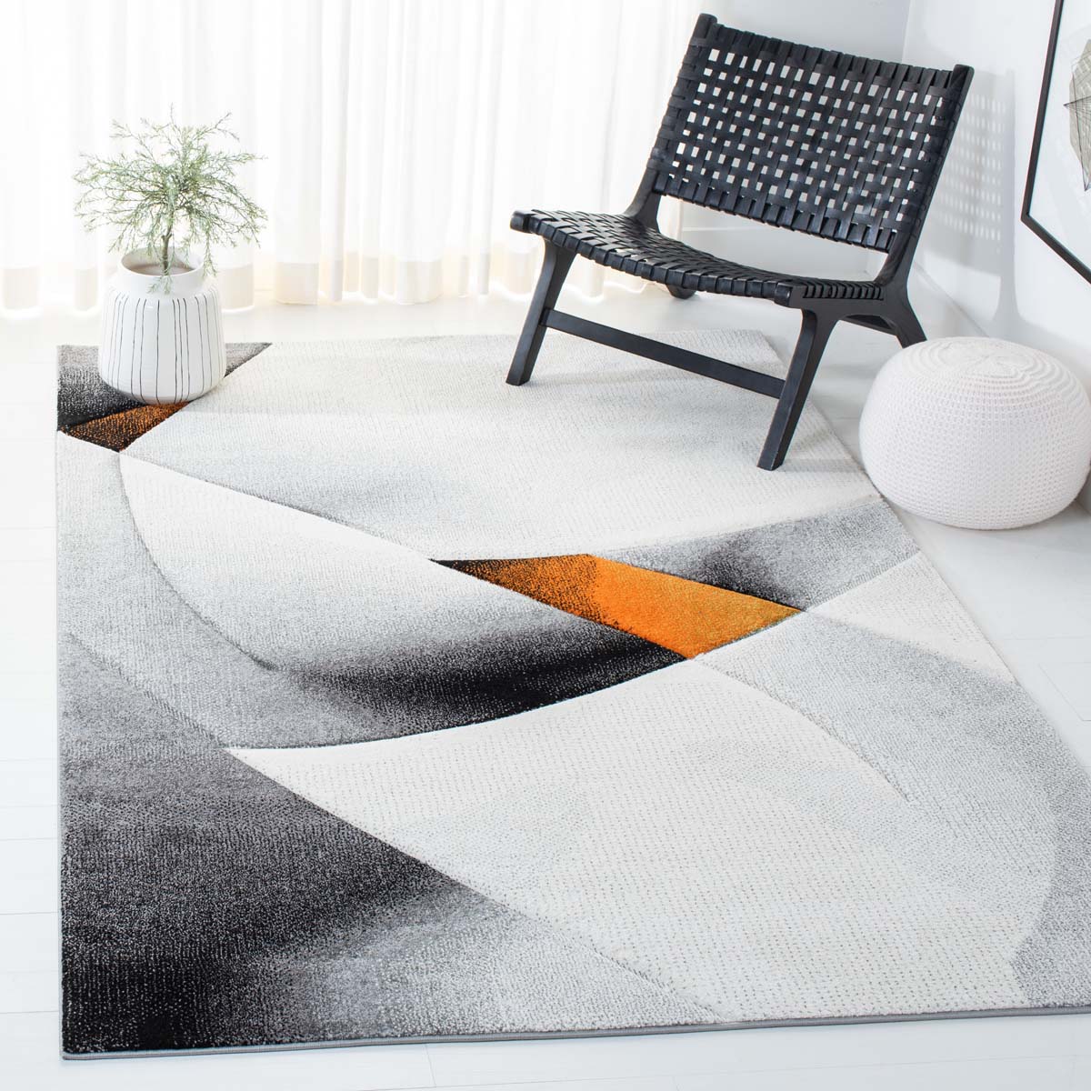 Safavieh Hollywood 713 Rug, HLW713 - Grey / Orange