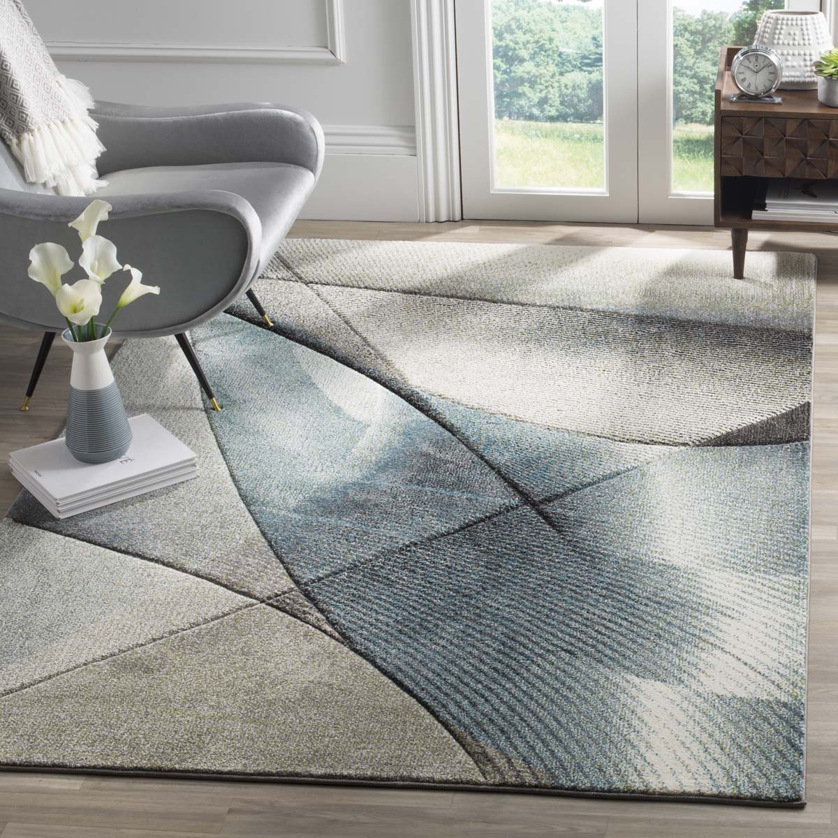 Safavieh Hollywood 715 Rug, HLW715 - Grey / Teal