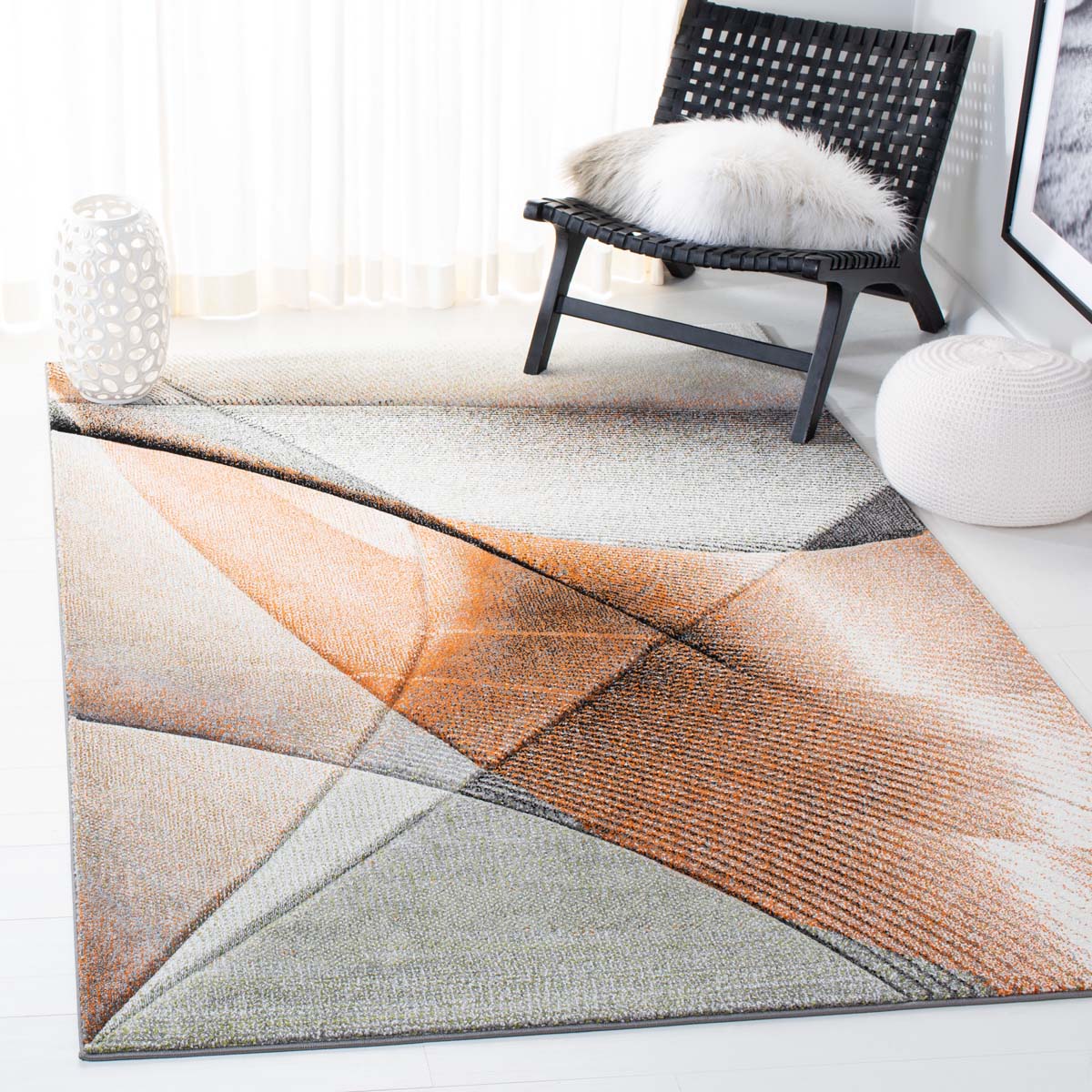 Safavieh Hollywood 715 Rug, HLW715 - Grey / Orange