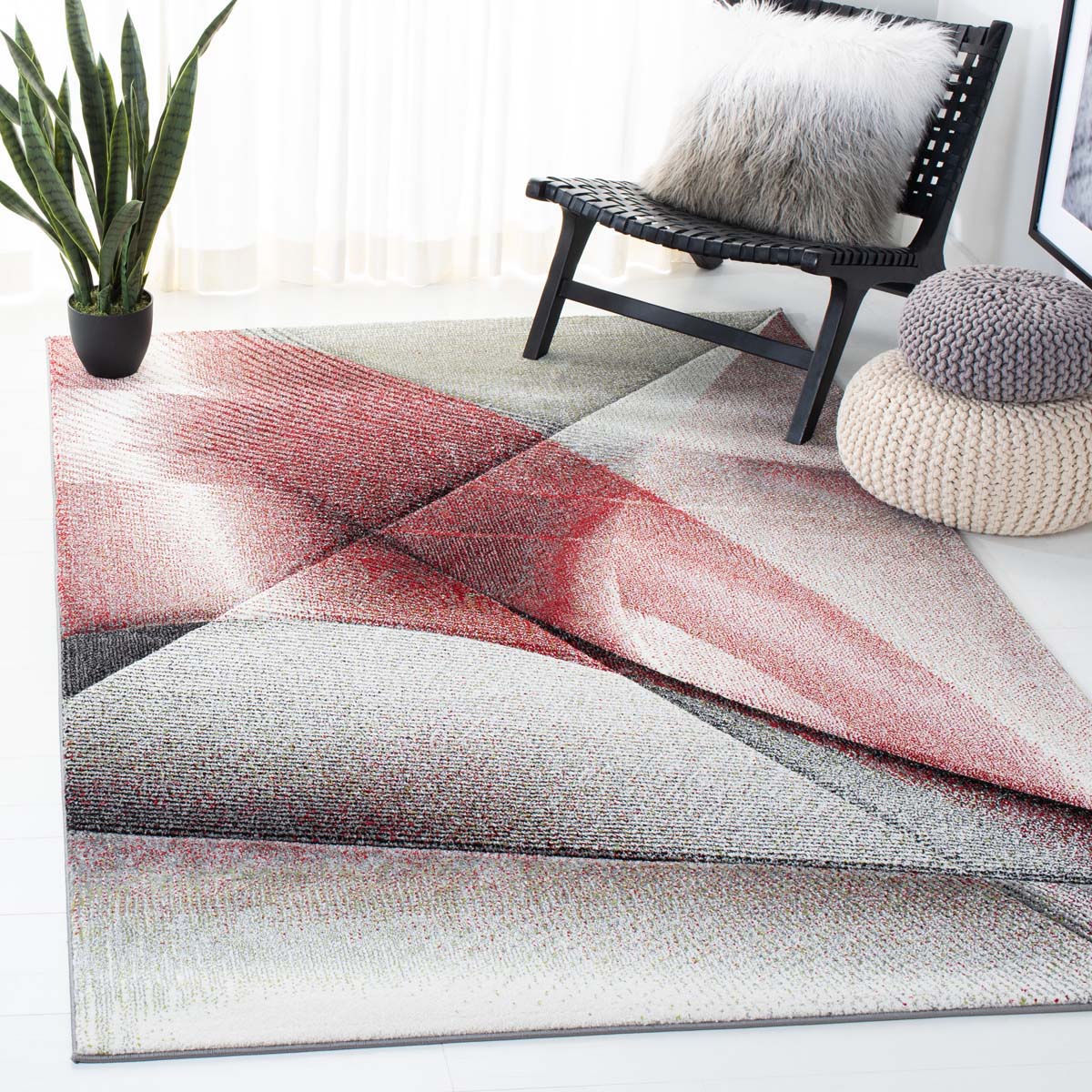 Safavieh Hollywood 715 Rug, HLW715 - Grey / Red