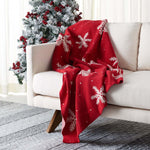 Safavieh Holiday Snow Throw Blanket , HOL2014 - Red / White
