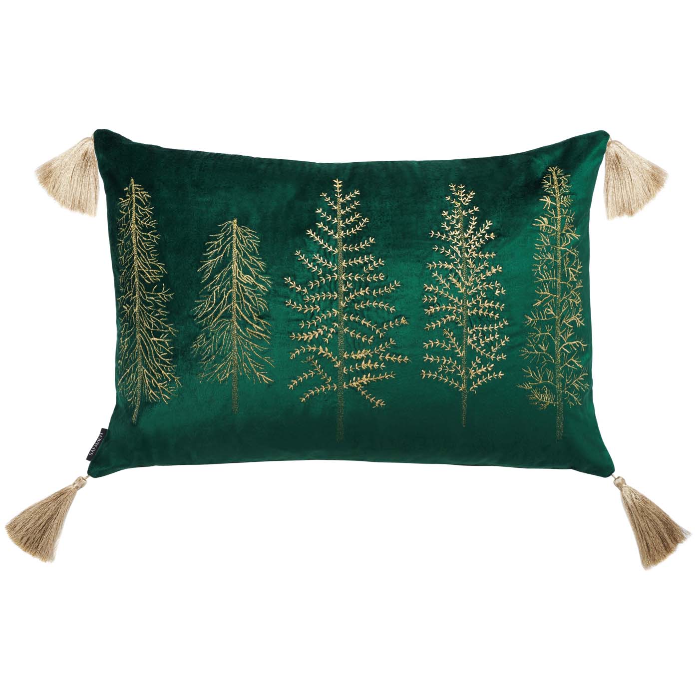 Safavieh Holiday Tree Pillow , HOL4001 - Green / Gold