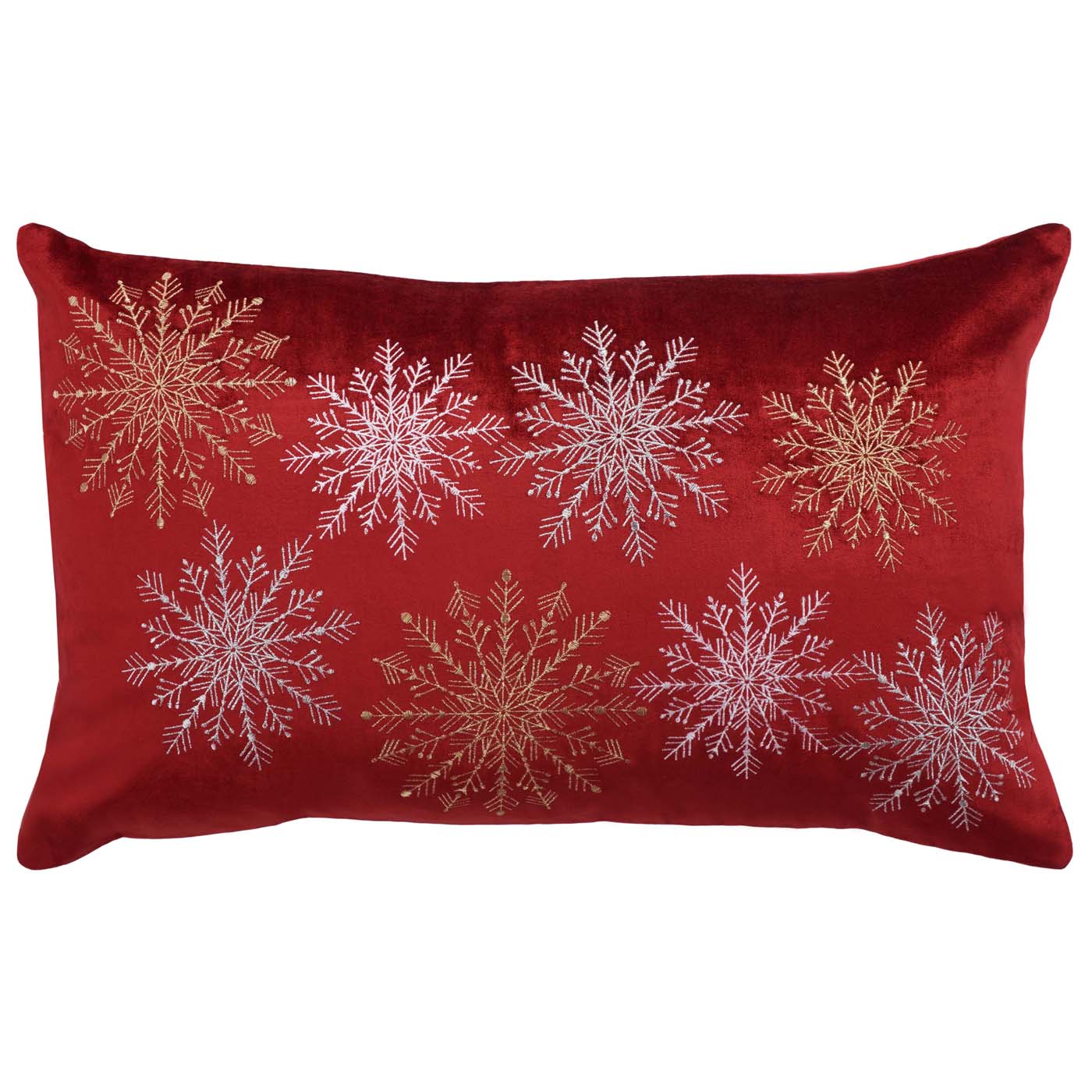 Safavieh Cinthia Snowflake Pillow , HOL4002 - Red / Silver