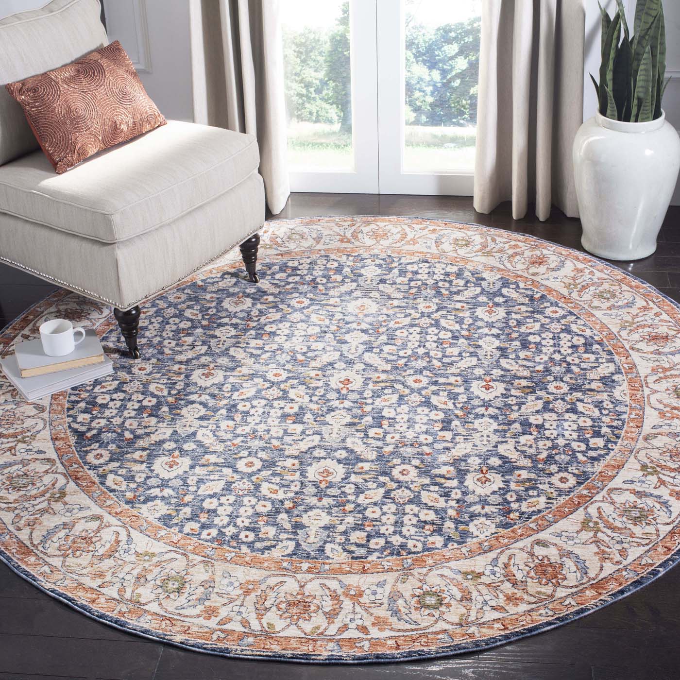 Safavieh Heirloom 701 Rug, HRL701 - Navy / Beige