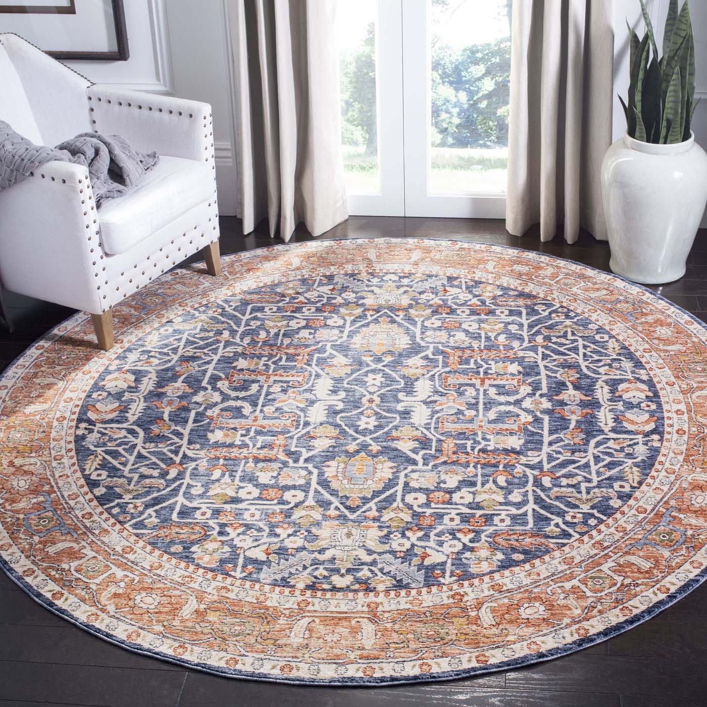 Safavieh Heirloom 703 Rug, HRL703 - Navy / Beige