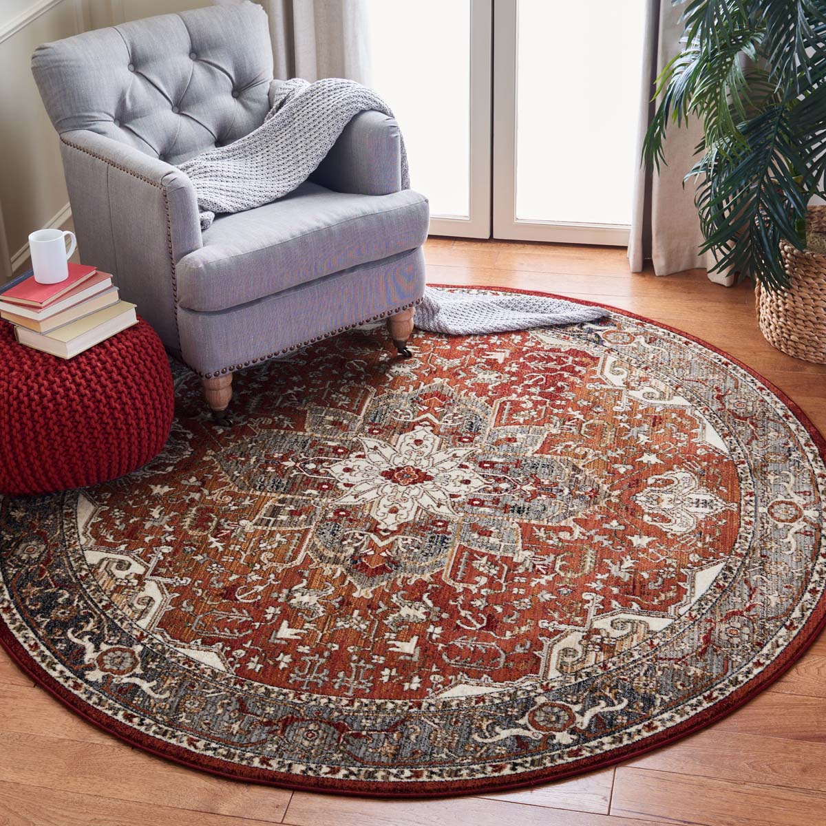 Safavieh Herat 301 Rug, HRT301 - Red / Ivory