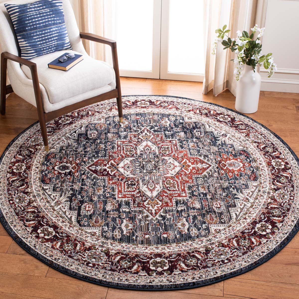 Safavieh Herat 321 Rug, HRT321 - Navy / Red