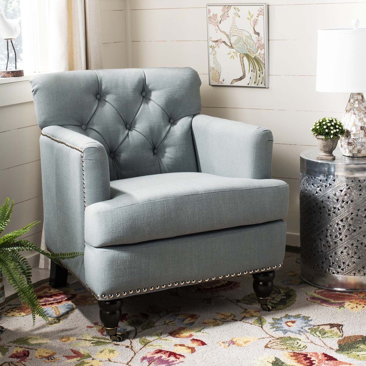 Safavieh Colin Tufted Club Chair , HUD8212 - Sky Blue
