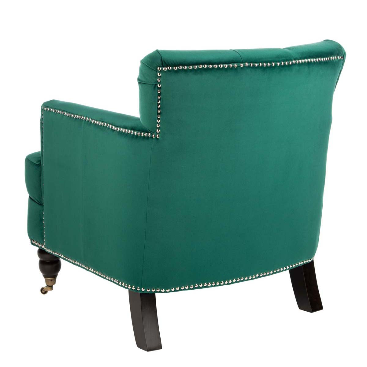 Safavieh Colin Tufted Club Chair , HUD8212 - Emerald / Espresso