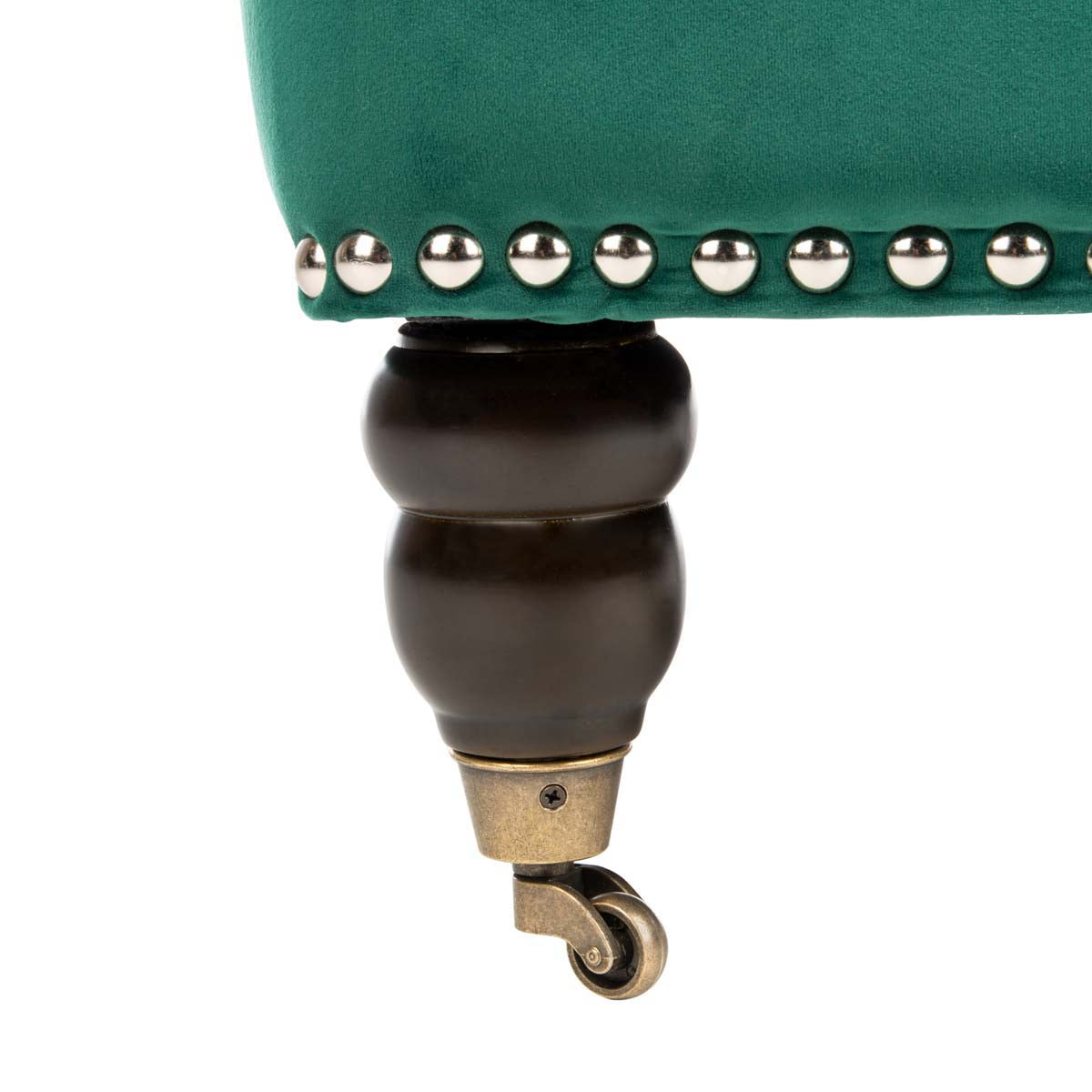 Safavieh Colin Tufted Club Chair , HUD8212 - Emerald / Espresso