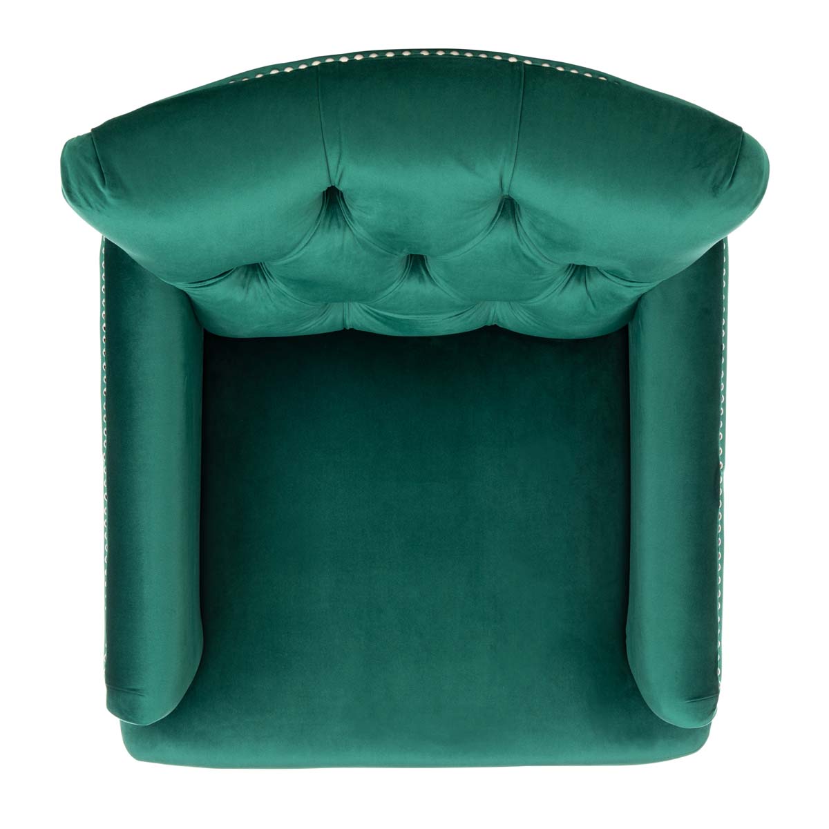 Safavieh Colin Tufted Club Chair , HUD8212 - Emerald / Espresso