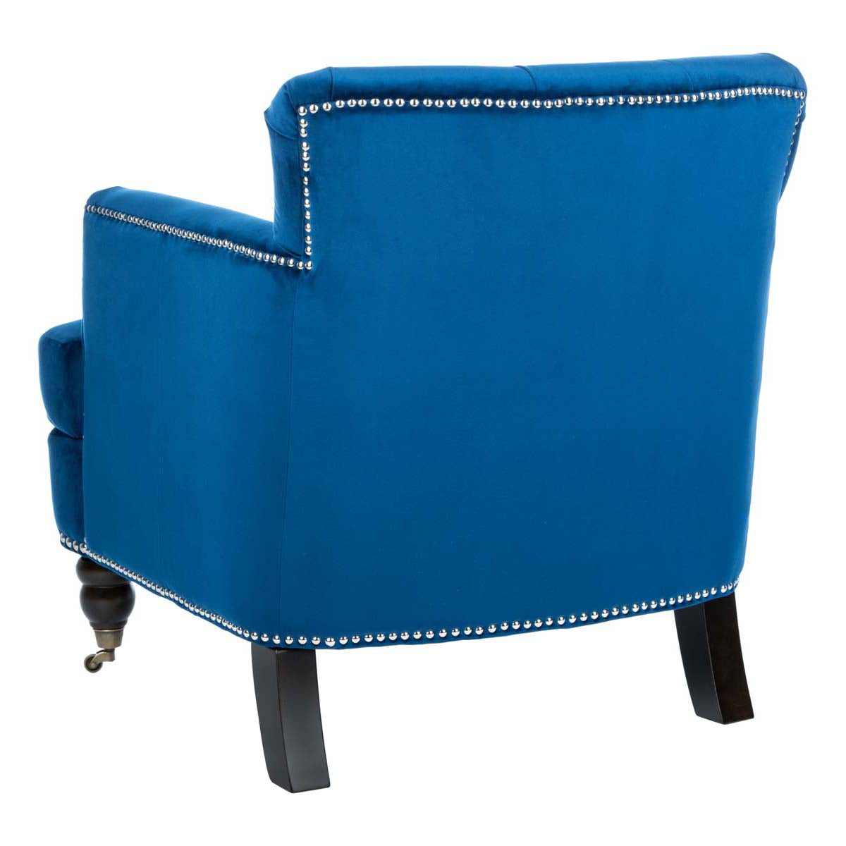 Safavieh Colin Tufted Club Chair , HUD8212 - Navy / Espresso