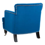 Safavieh Colin Tufted Club Chair , HUD8212 - Navy / Espresso
